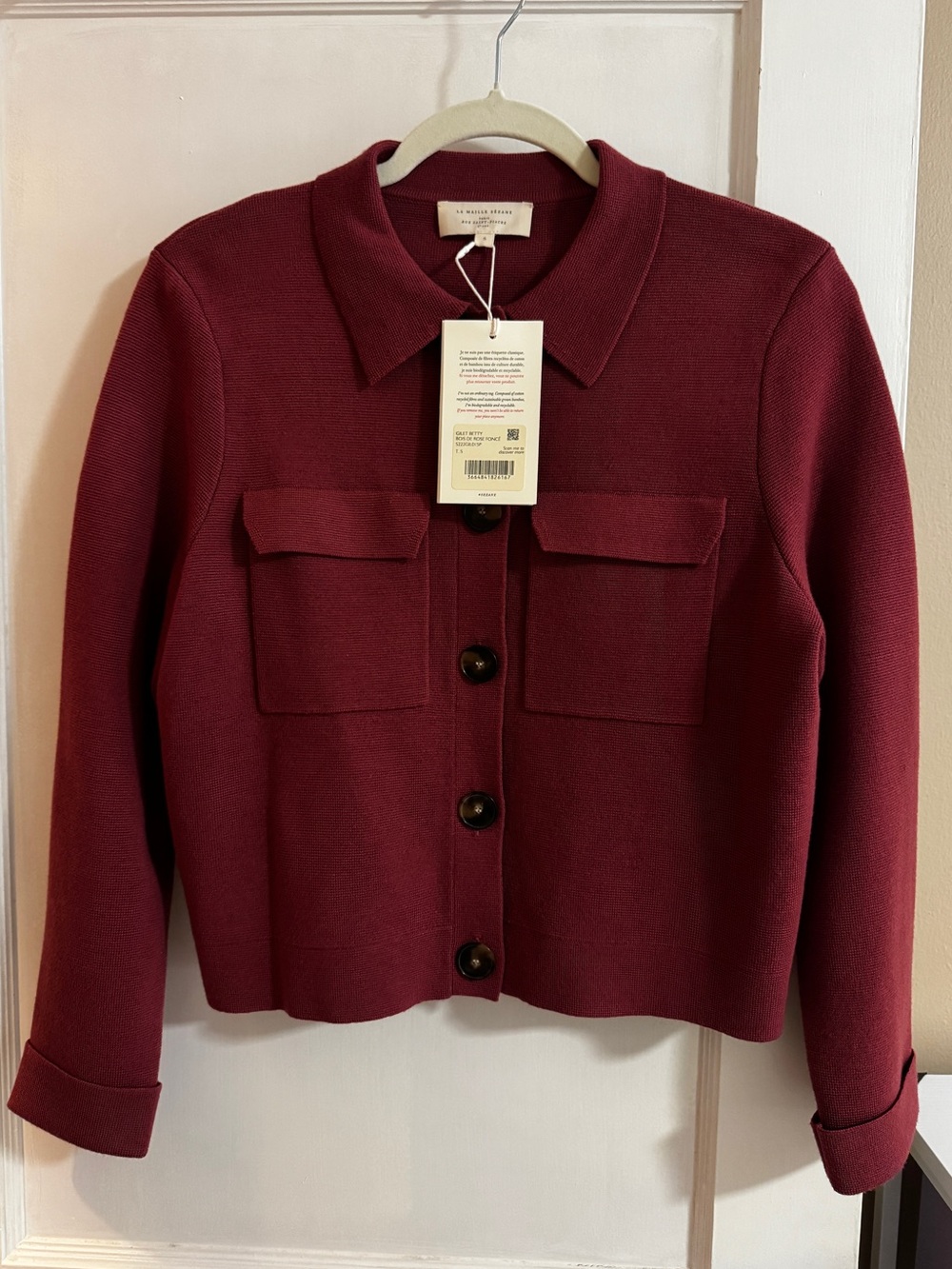 Sezane Betty Cardigan in Rosewood